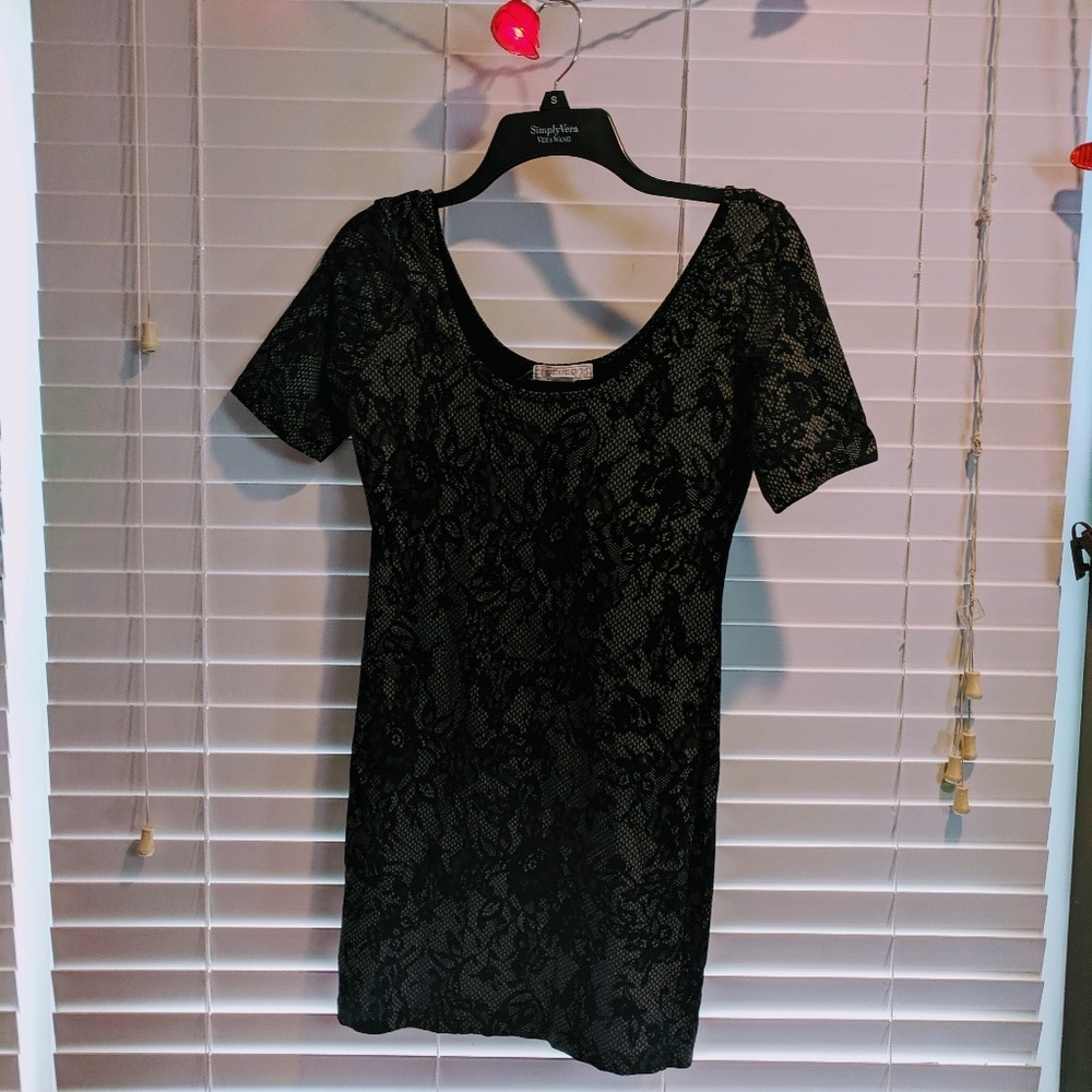 Faux Lace Tight Dress